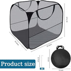 Pop up Pool Toy Storage Bin,32"X32"X30"Pool Float Organizer Bag with 2 Side Pockets Mesh Swimming Pool Toys Organizer with 4 