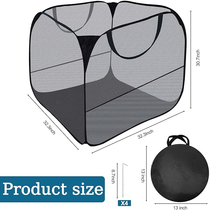 Pop up Pool Toy Storage Bin,32"X32"X30"Pool Float Organizer Bag with 2 Side Pockets Mesh Swimming Pool Toys Organizer with 4 