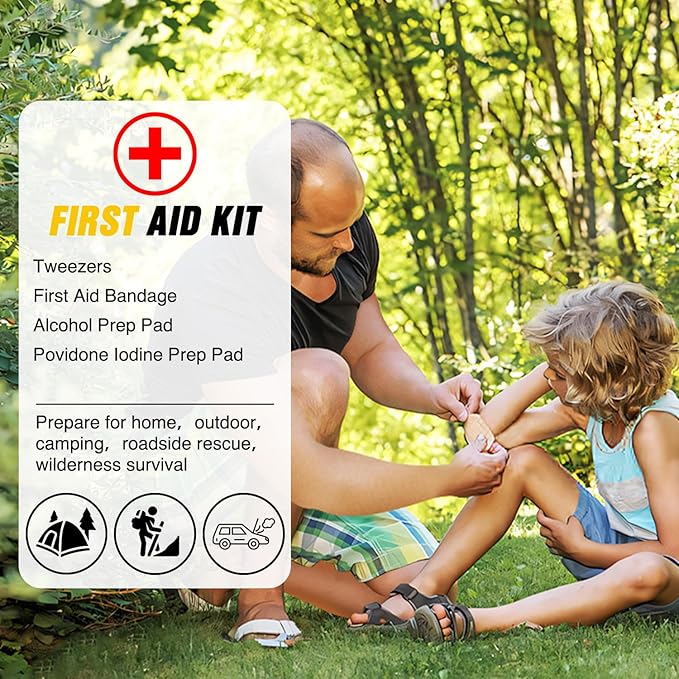 Nilight Car Emergency Kit with Jumper Cable Air Compressor Tire Repair Essential Tools First Aid Alligator Connector Electric