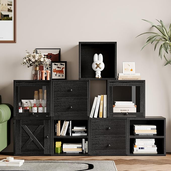 FUSUNBAO Magic DIY Cube Storage Organizer Stackable Cubes for Home Books Clothes Toy-Modular Cubby Storage System-Office Cubi