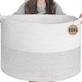 INDRESSME 115L Extra Large Blanket Basket, Cotton Rope Toy Baskets Storage Kids Toy Bin for Playroom Decor Woven Baby Laundry