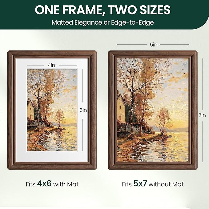 16 inch White Wall Floating Shelves Set of 2 with 2 Picture Frames, 4 x 6 Photo Frame and 5 x 7 Picture Frames