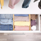Fabsome Dresser Drawer Organizers 6 Pack, 4.65'' High Adjustable from 12.5-17‘’ Bamboo Drawer Dividers for Clothing Baby Clot
