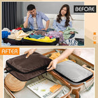 5 Pack Compression Packing Cubes for Travel Space Saving Cubes Luggage Organizer for Suitcase(Apricot,S)