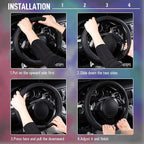 CAR PASS Colour Piping Leather Universal Fit Steering Wheel Cover,Perfectly fit for 14.5-15 inches for Various Vehicles Suvs,