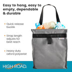 High Road TrashStash Hanging Car Garbage Bag with Push-Close Lid and Waterproof Bin for Cars, SUVs and Trucks - Holds 3 Gallons of Car Trash