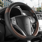 Non-Slip Car Nappa Leather Steering Wheel Cover,Universal Car Accessories Women Men Fit 14" 1/2-15" Suvs/Vans/Sedans/Cars/Tru