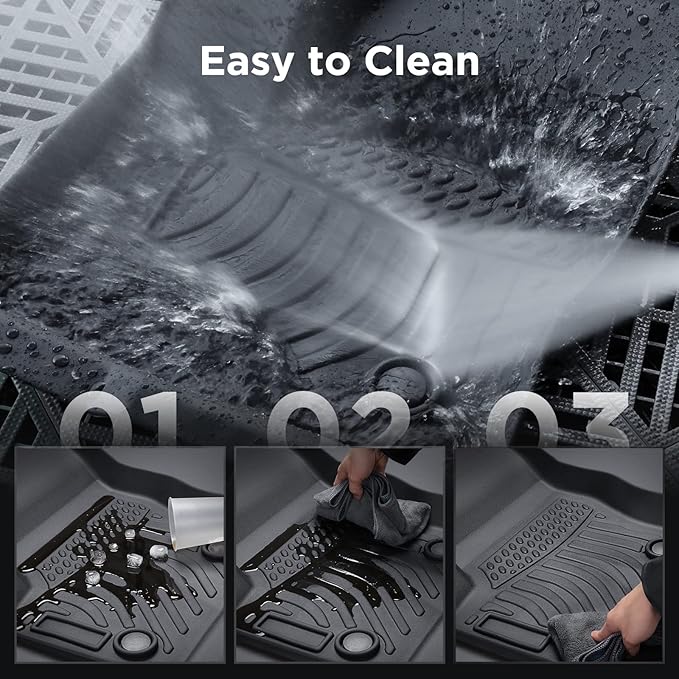 BAMACAR for 2013-2019 Ford Escape Floor Mats Front & 2nd Floor mat & Cargo Liner for Escape Titanium se sel 2013 2014 2015 2016 2017 2018 2019 4Pcs Black All Weather Protection for Ford C-Max
