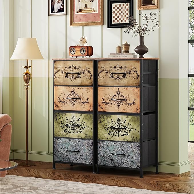 WLIVE Dresser with 4 Drawers, Storage Tower, Organizer Unit, Fabric Dresser for Bedroom, Hallway, Entryway, Closets, Sturdy S