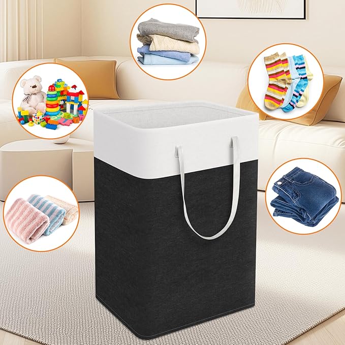 TasticTotes laundry basket 3-Pack, laundry hamper, Hamper with handles, collapsible laundry baskets, Waterproof dirty clothes
