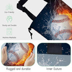 Baseball Ball Car Garbage Bag,Fire Ball Waterproof Small Car Trash Bag Hanging Back of Seat,Drawstring Hanging Car Trash Bag with Adjustable Buckle for Car Accessories