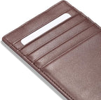 HISCOW Car Sun Visor Card Holder with Elastic Band Fastener - Italian Calfskin (Brown)