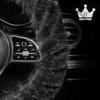 Fuzzy Winter Steering Wheel Covers for Women, Warm Cute Fluffy Car Wheel Cover for F150, Trucks, Jeep, Van, Soft Furry Auto Plush Large Car Handle Cover for Cold Weather, 15.2-16in, Black