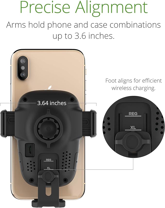 iOttie Auto Sense Qi Wireless Car Charger - Automatic Clamping Dashboard Phone Mount with Wireless Charging for iPhone, Samsung Galaxy, Google Pixel, Huawei, LG, and Other Smartphones