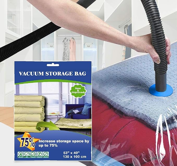 6 Pack Combo Extra Large and Jumbo Double Seal Waterproof Vacuum Storage Bags x3 (52"x39"in) and x3 (52"x47"in) Bags - Airtig