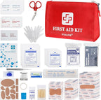Small First Aid Kit, 150 Piece with Foil Blanket & Scissors, Mini First Aid Bag for Emergency, Home, Camping, Travel, Sports,