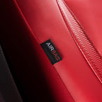 Flying Banner car seat Covers Protects Water Proof Faux Leather Carbon Fiber Fronts Rear Bench Covers (Red Red, Full Set - 8P