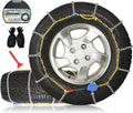 Auto Fixing Snow Chains, 2 x 12 mm, 30s Quick Installation of Tire Chains with Automatic Tensioner, Universal Emergency Tire 