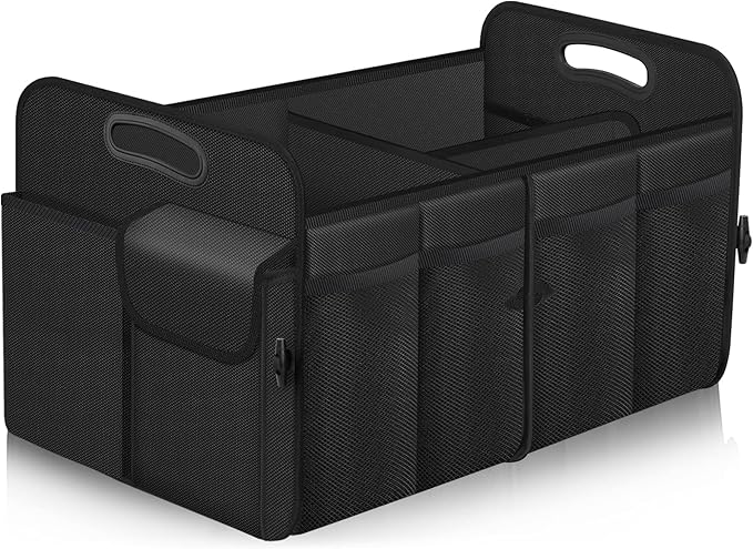 Femuar Car Trunk Organizer, Trunk Storage Organizer with 72L Large Capacity Waterproof Collapsible and 11 Pockets, Trunk Organizer for Suv