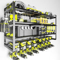 KAFAHOM Power Tool Organizer-8 Drill Holder Wall Mount,4 Layer Heavy Duty Metal Power Tool Storage Rack,Garage Tool Organizer