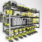 KAFAHOM Power Tool Organizer-8 Drill Holder Wall Mount,4 Layer Heavy Duty Metal Power Tool Storage Rack,Garage Tool Organizer