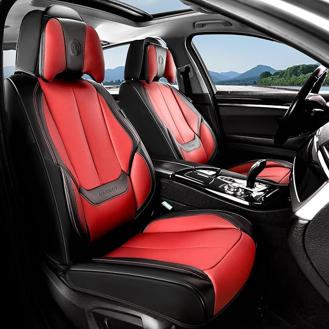 Coverado Seat Covers, Car Seat Covers Front Seats, Car Seat Cover, Car Seat Protector Waterproof, Seat Cushion Nappa Leather 
