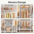 VIPEK V50 White Closet Rack, Extra Large Heavy-Duty Freestanding Wardrobe with Adjustable Shelves for Bedroom, Apartment, Wal