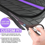 CAR PASS Tire Tread DeepDish Rubber Floor Mats for car Heavy Duty car mats All Weather, Universal XL~M Trim to Fit for Truck SUV Vehicle Automotive, Waterproof car mats 3 Piece (Purple Black)