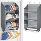 Homsorout Over the Door Hat Rack - 3-Layer Design Hat Organizer Holds 30-36 Hats with 10 Hooks, Ideal Hat Rack for Door, Over