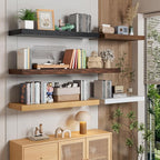 Heimlove 12" Deep Floating Shelves for Wall, 24x12 Inch Shelf Bathroom Shelves Set of 2, Mounted Shelves for Books Living Roo