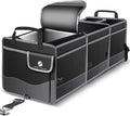 Trunk Organizer with Cooler, Collapsible Trunk Storage Container with Non Slip Bottom Strips, Large Multi-Compartment Waterproo