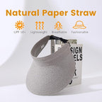 Sun Visor Hat for Women, Wide Brim Straw Summer UV Protection Hat, Foldable Roll-up Packable Beach Cap