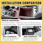 2PCS Center Console Organizer & Armrest Storage Box Compatible with 2023-2025 2026 Kia Sportage Hybrid/Plug-in Hybrid Accessories (with Rotary Type Transmission ONLY), ABS Middle Console Insert Tray