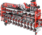 49.8" W Large Power Tool Organizer Wall Mount, Heavy Duty Tool Organizer with 14 cordless Drill Holder, 4 Layers Garage Organ