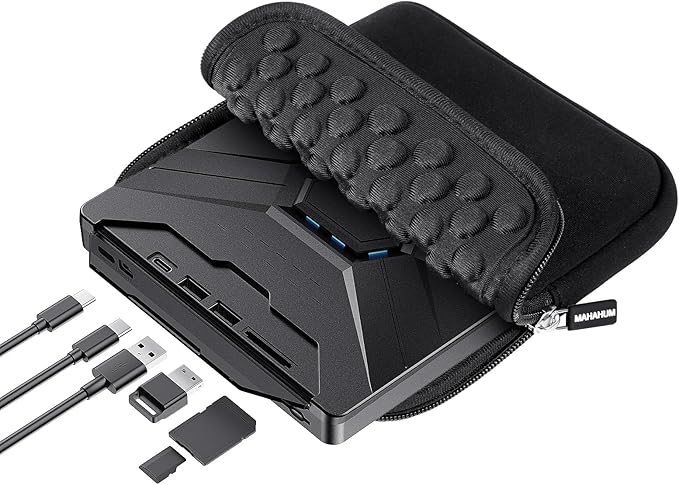 External CD/DVD Drive for Laptop Mac USB 3.0 & Type-C 8-in-1 Portable DVD Player/Burner, Plug & Play with Carrying Case Compatible with Desktop PC Windows 11/10/8, Linux Mac OS MacBook Pro/Air