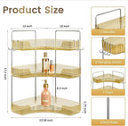 3 Tiers Bathroom Corner Organizer (Gold, 3-Tier)