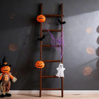 Blanket Ladder Pre Assembled 76in Wooden Ladder Shelf Living Room Bathroom Bedroom Decorative Wall Leaning Farmhouse Quilt Di