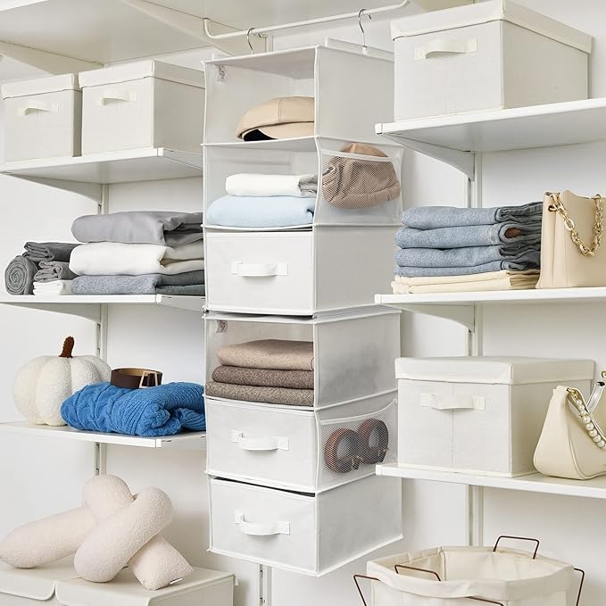 GRANNY SAYS 6-Shelf Hanging Organizer for Closet, Separable to 2 Pack 3-Shelf Hanging Shelves, Organization and Storage with 