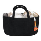 Baby Diaper Caddy Organizer for Girl Boy Cotton Rope Nursery Storage Bin Basket Portable Holder Tote Bag for Changing Table C