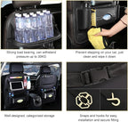 2 PCS Car Seat Back Pocket, Waterproof Leather Auto Back seat Organizer for Kids, Upgraded Car Organizer with Tablet Holder Pockets, Universal Interior Car Accessories (Black)