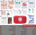 PTEROMY 300 Piece First Aid Kit, Portable Small Emergency Kits Compact 1st Aid Kit with Hard Storage Case for Car, Travel, Ho