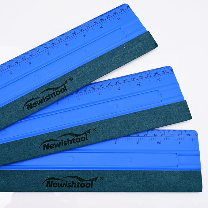 NEWISHTOOL 11.8" Felt Squeegee for Vinyl - 29.8cm Big Size Ruler for Wallpaper Smoothing, Sign Making, Car Wraps, Window Tint Film Application, Graphic Decals - Pack of 3