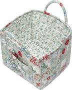 Boho Fabric Storage Basket, Large Capacity Laundry Basket, 12.2'' x 10.23'' x 10.23'' Collapsible Laundry Hamper with Easy Ca
