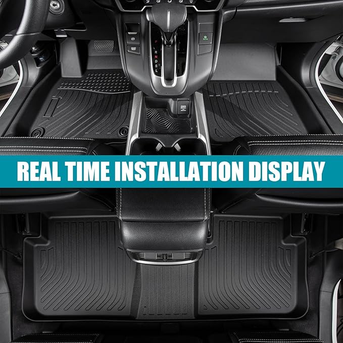 Car Floor Mats for 2015-2022 Ford Mustang, TPE Rubber All Weather Protection Mat Include 1st 2nd Row, Non-Slip Interior Accessories (2015-2022 Mustang)