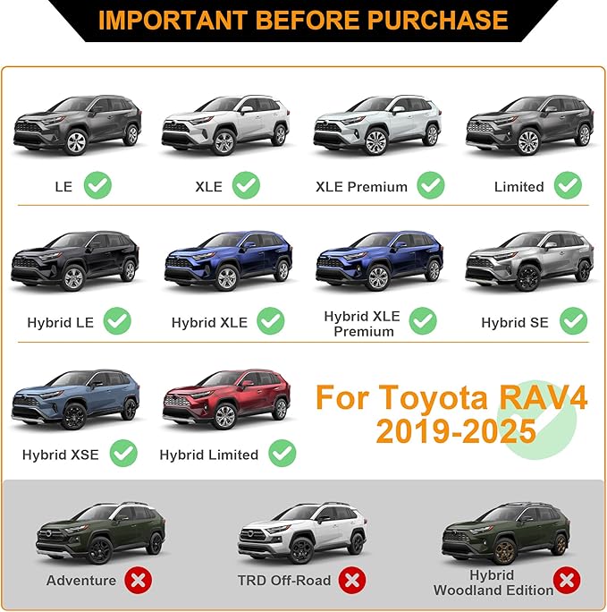 Autekcomma Roof Rack Cross Bars for Toyota RAV4 2019-2025 (Not Fit 2024 LE/Adventure/TRD Off-Road/Hybrid Woodland Edition) Anti-Theft Lock Mechanism Tie-Down Loop Aluminum Anti-Corrosion Crossbars