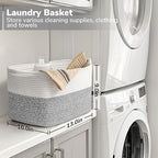 Goodpick Woven Storage Basket, Cotton Rope Baskets for Organizing, Closet Storage Bins with Handles, Small Laundry Basket for