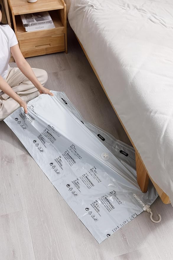 Vacuum Storage Bags for Clothing - NeatNest 6 Pack Space Saver Garment Bags with Hangers, 3 Medium + 3 Large, Vacuum or Hand 