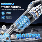 JONYJ Handheld Vacuum Cordless, 16000PA Strong Suction Hand Held Car Vacuum Cleaner, Portable Hand Vacuum Rechargeable with M