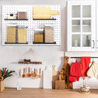 Lineshading 4 Pcs Pegboard Shelves, 10 x 4 Inch Metal Shelf Brackets Pegboard Tray Accessories Wall Organizer for Craft Room 