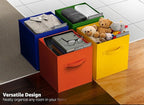 Sorbus 11 Inch Fabric Storage Cubes - Sturdy Collapsible Bins With Handle - 6 Foldable Baskets for Organizing Clothes, Toys, 